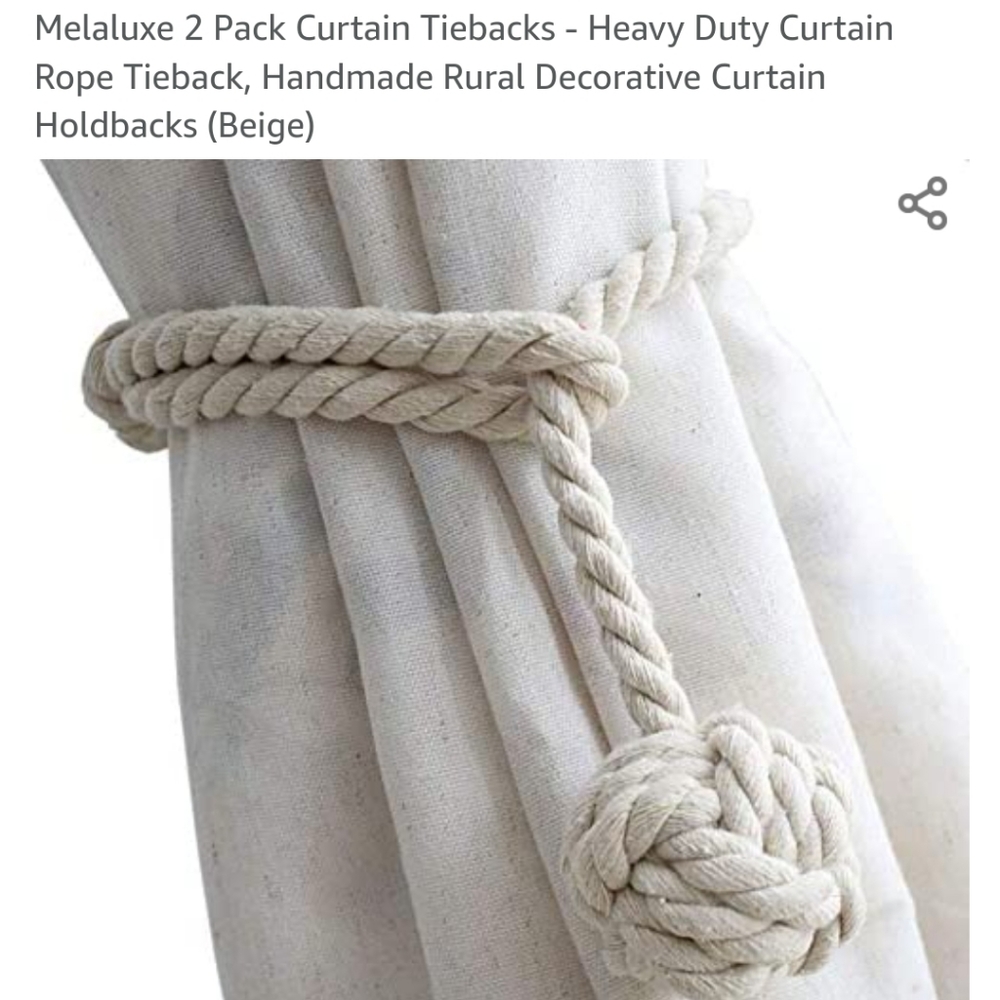Melaluxe 2 Pack Curtain Tiebacks - Heavy Duty Curtain Rope Tieback, Handmade Rur